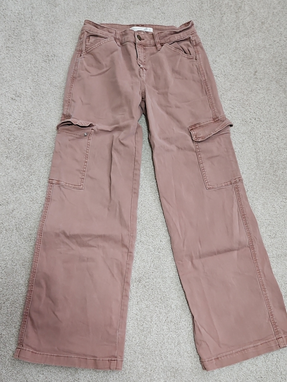 Altar'd State Dusty Rose Cargo Wide-Leg Jeans